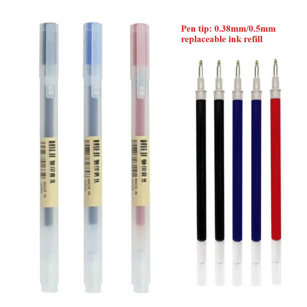 Muji Stationery Gel Pen - Recambios de Tinta de 0.38/0.5mm para